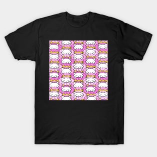 Cat eating donuts pattern T-Shirt